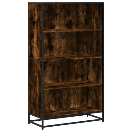 Библиотека, опушен дъб, 80,5x35x139 см, инженерно дърво