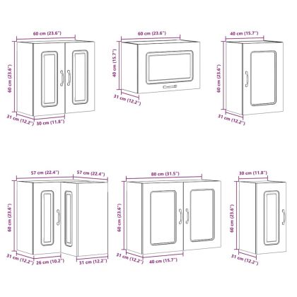 Комплект кухненски шкафове от 11 части Lucca, инженерно дърво