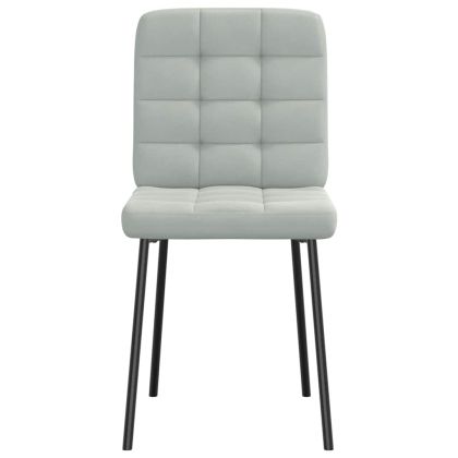 Трапезни столове, 6 бр, светлосиви, кадифе