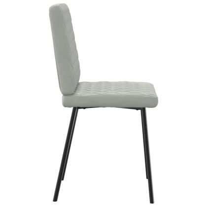 Трапезни столове, 6 бр, светлосиви, кадифе