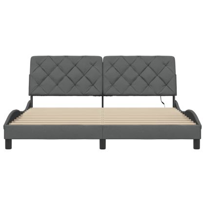 Рамка за легло със светодиод без матрак, 180x200 см, плат