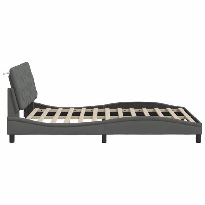 Рамка за легло със светодиод без матрак, 140x190 см, плат