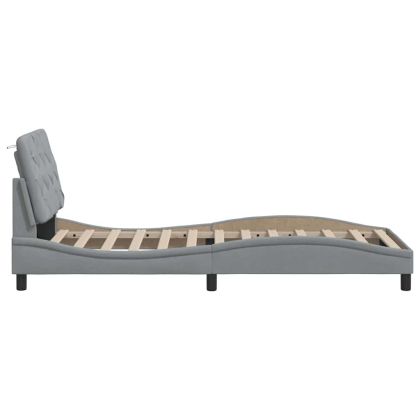 Рамка за легло със светодиод без матрак, 100x200 см, плат