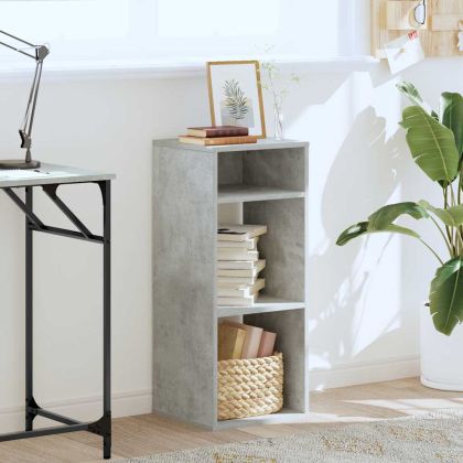 Библиотека, бетонно сива, 34x31x80 см, инженерно дърво