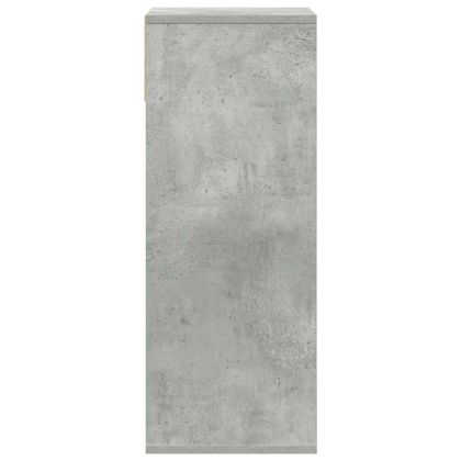 Библиотека, бетонно сива, 34x31x80 см, инженерно дърво