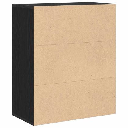 Библиотека, черна, 60x30x71,5 см, инженерно дърво