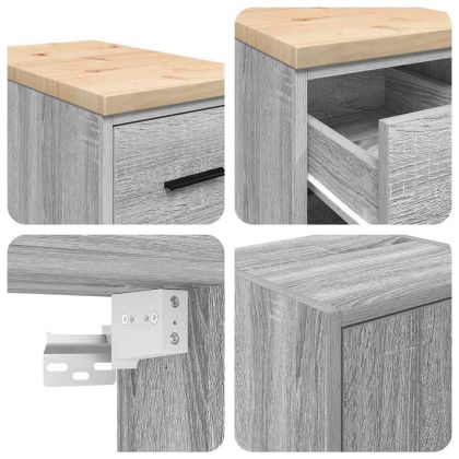 гаражни шкафове, 2 бр, сив сонома, инженерно дърво