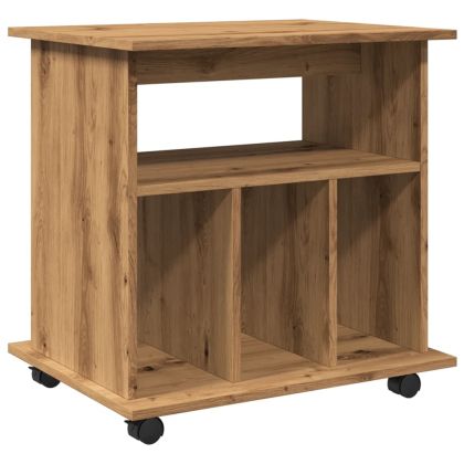 Шкаф с колелца, дъб артизан, 60x45x60 см, инженерно дърво