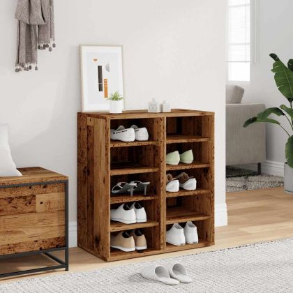 Шкафове за обувки 2 бр старо дърво 32x35x70см инженерно дърво