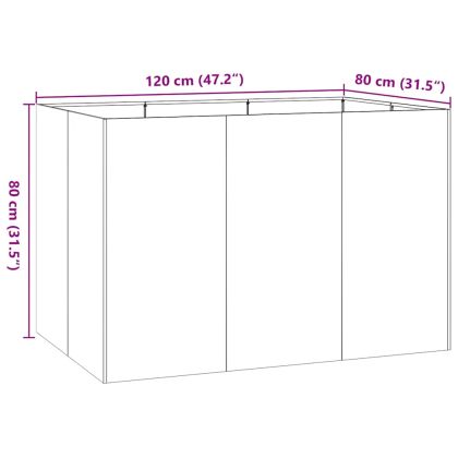 Кашпа, черна, 120x80x80 см, стомана