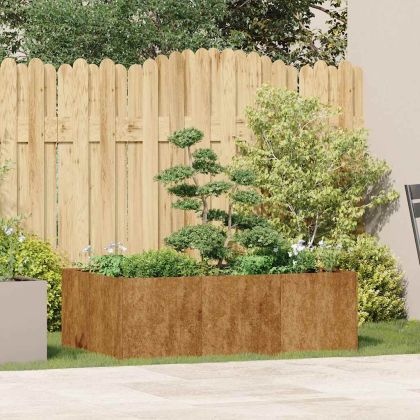 Кашпа, ръждива, 120x80x40 см, патинираща стомана