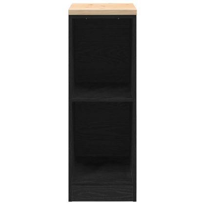 Гаражен шкаф за съхранение, черен, 30x51x85 см, бор масив