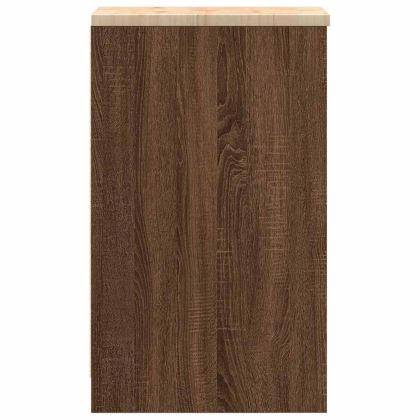 Гаражен шкаф за съхранение, кафяв дъб, 30x51x85 см, бор масив