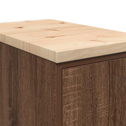 Гаражен шкаф за съхранение, кафяв дъб, 30x51x85 см, бор масив