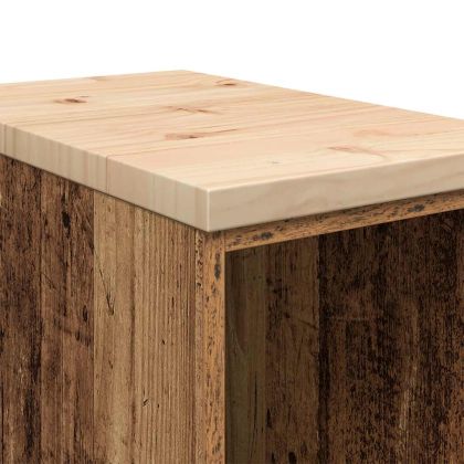 Гаражен шкаф за съхранение, старо дърво, 30x51x85 см, бор масив