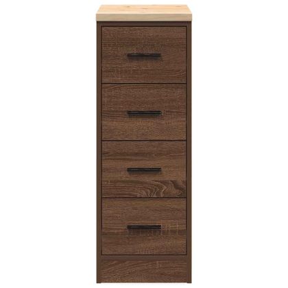 Гаражен шкаф за съхранение, кафяв дъб, 30x51x85 см, бор масив