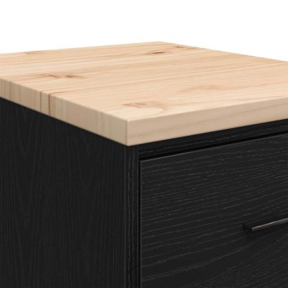 Гаражен шкаф за съхранение, черен, 40x51x85 см, бор масив