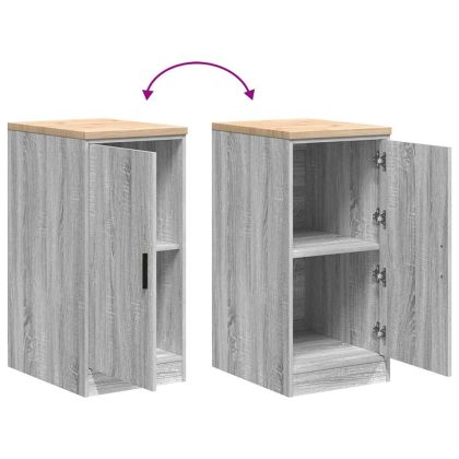 Гаражен шкаф за съхранение, сив сонома, 40x51x85 см, бор масив