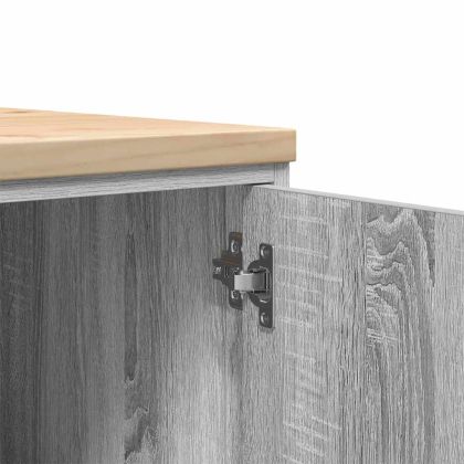 Гаражен шкаф за съхранение, сив сонома, 40x51x85 см, бор масив