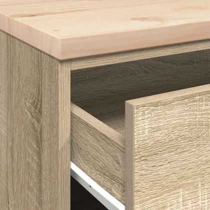 Гаражен шкаф за съхранение, дъб сонома, 60x51x85 см, бор масив