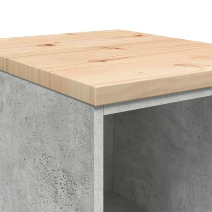 Гаражен шкаф за съхранение, бетонно сив, 40x51x85 см, бор масив