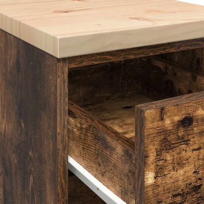 Гаражен шкаф за съхранение, опушен дъб, 30x51x85 см, бор масив