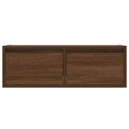 ТВ шкаф с LED осветление, кафяв дъб, 75x35,5x25 см