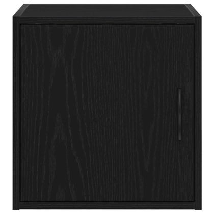 гараж стена шкафове, 2 бр, черен, инженерно дърво