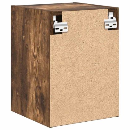 гараж стена шкафове, 2 бр, опушен дъб, инженерно дърво