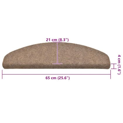 Изтривалки за стълби, самозалепващи се, 30 бр., 65x21x4 см, бежови, полукръгли, големи