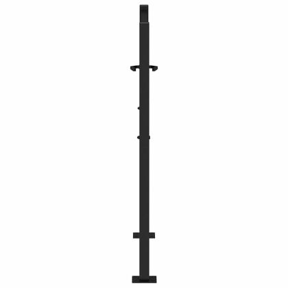 Градинска порта, черна, 100x100 см, дизайн от стоманено крило