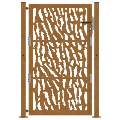 Градинска порта 100x150 см, устойчива на атмосферни влияния стомана, дизайн с трасета