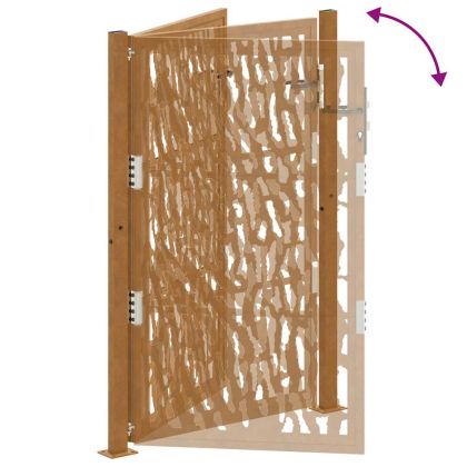 Градинска порта 100x150 см, устойчива на атмосферни влияния стомана, дизайн с трасета