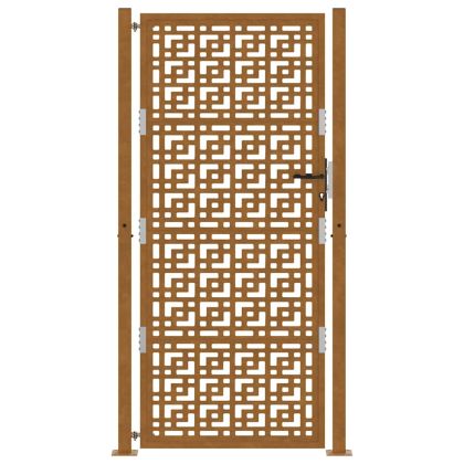 Градинска порта 100x125 см, устойчива на атмосферни влияния стомана, дизайн с кръст