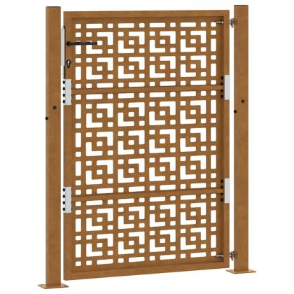 Градинска порта 100x125 см, устойчива на атмосферни влияния стомана, дизайн с кръст