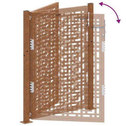 Градинска порта 100x125 см, устойчива на атмосферни влияния стомана, дизайн с кръст
