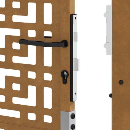 Градинска порта 100x125 см, устойчива на атмосферни влияния стомана, дизайн с кръст