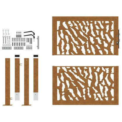 Градинска порта 100x100 см, устойчива на атмосферни влияния стомана, дизайн с трасета