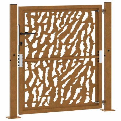 Градинска порта 100x100 см, устойчива на атмосферни влияния стомана, дизайн с трасета