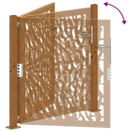 Градинска порта 100x100 см, устойчива на атмосферни влияния стомана, дизайн с трасета