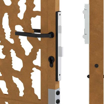 Градинска порта 100x100 см, устойчива на атмосферни влияния стомана, дизайн с трасета