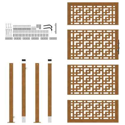 Градинска порта 100x175 см, устойчива на атмосферни влияния стомана, дизайн с кръст
