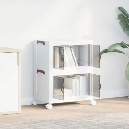 Кутия за съхранение с колела на 2 нива 28 L 48,5x29,5x59,5 cm