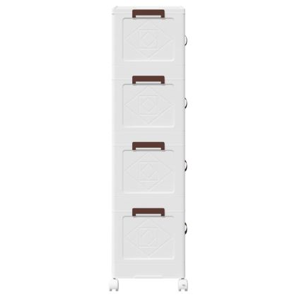 Кутия за съхранение с колела на 4 нива 28 L 48x29,5x112,5 cm