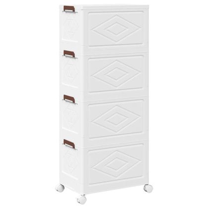 Кутия за съхранение с колела на 4 нива 28 L 48x29,5x112,5 cm