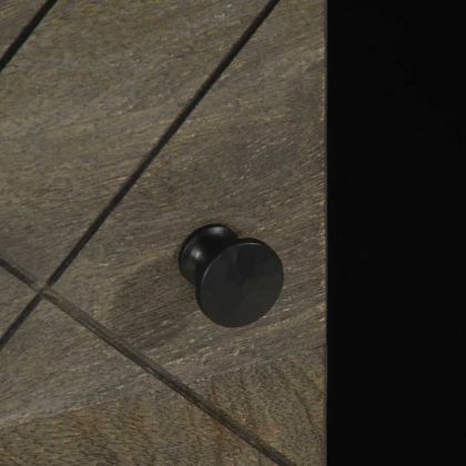 Кафе маса, черна, 100x54x40 см, мангово дърво масив