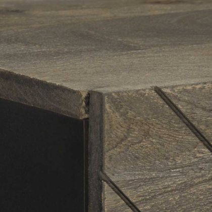 Висок шкаф, черен, 40x33x110 см, мангово дърво масив