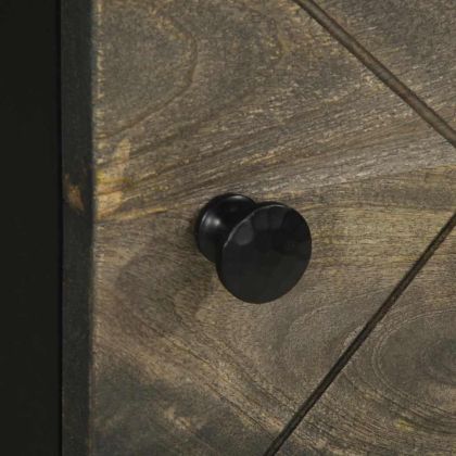 Висок шкаф, черен, 40x33x110 см, мангово дърво масив