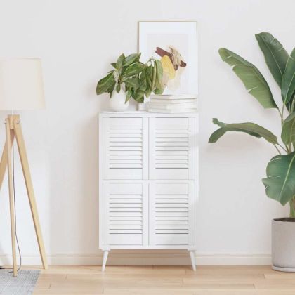 Врати за шкафове с лустросан дизайн 4 бр., бели 39,5x29,5 см