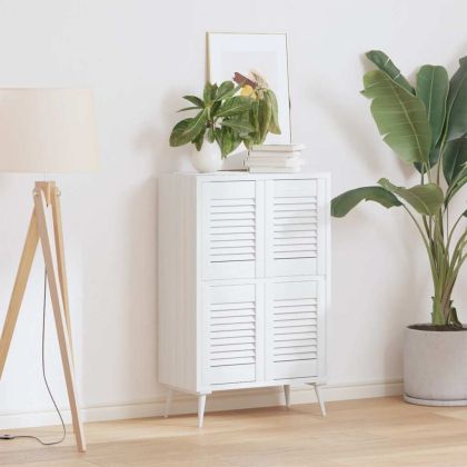 Врати за шкафове с лустросан дизайн 4 бр., бели 39,5x29,5 см